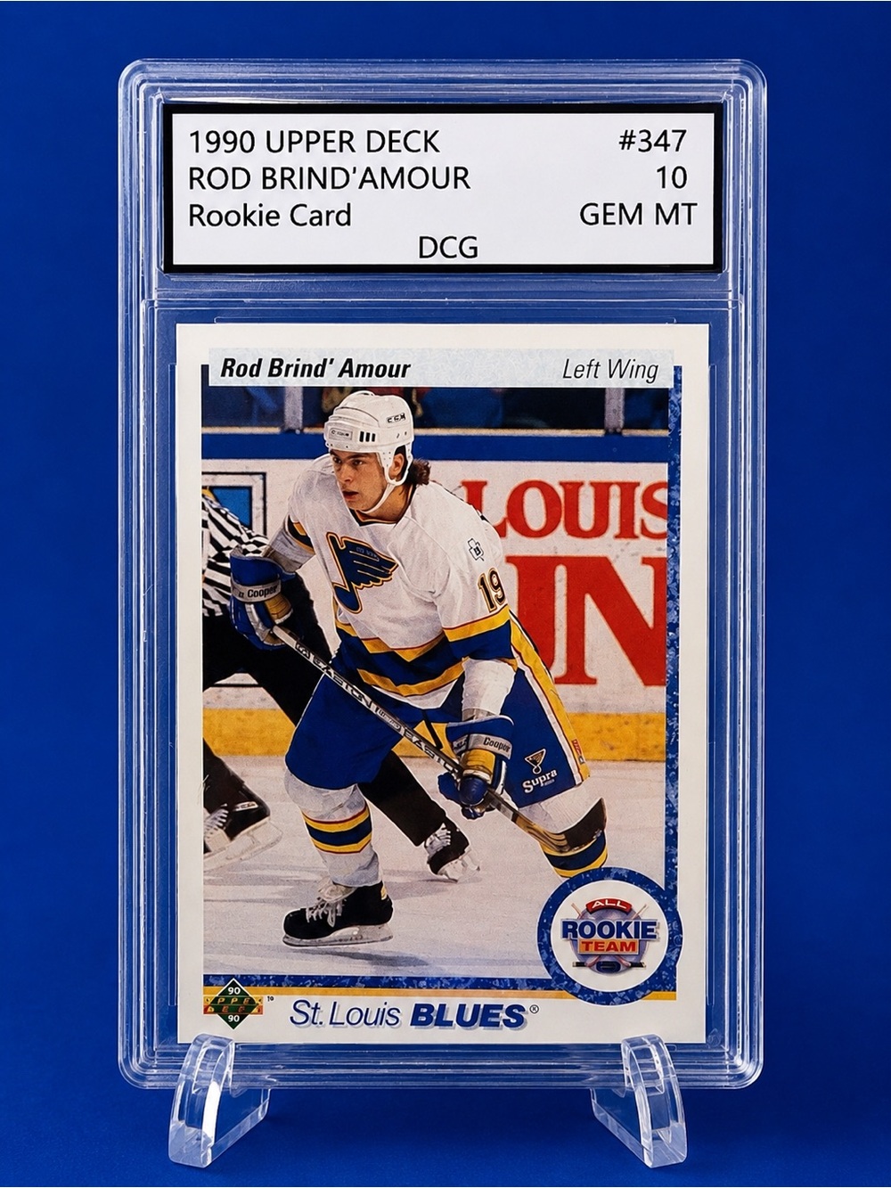 1990 Upper Deck Rod Brind'Amour Rookie Card - Blue & White